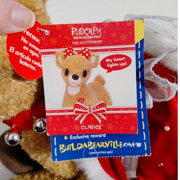 Build a Bear Rudolph the Red Nosed Reindeer Clarice Holiday Stuffed Soft Toy NWT - Picture 5 of 5